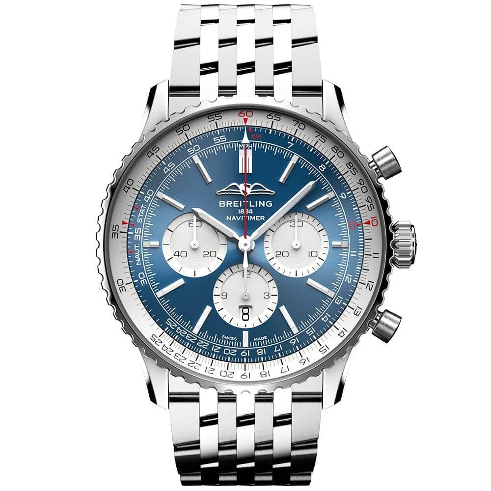 Breitling Navitimer 46mm Blue/Silver Dial Men's Automatic Chronograph Watch - Berry's Jewellers