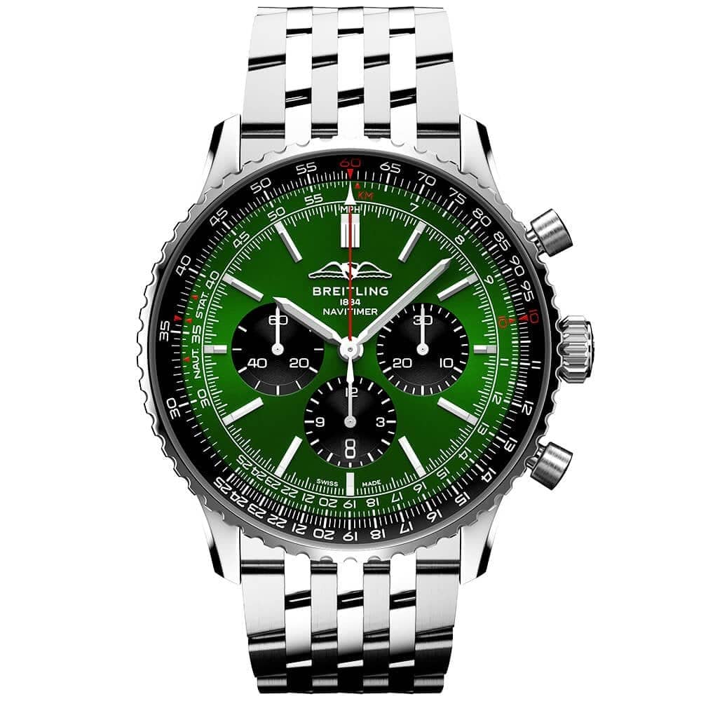 Breitling Navitimer 46mm Green/Black Dial Men's Automatic Chronograph Watch - Berry's Jewellers