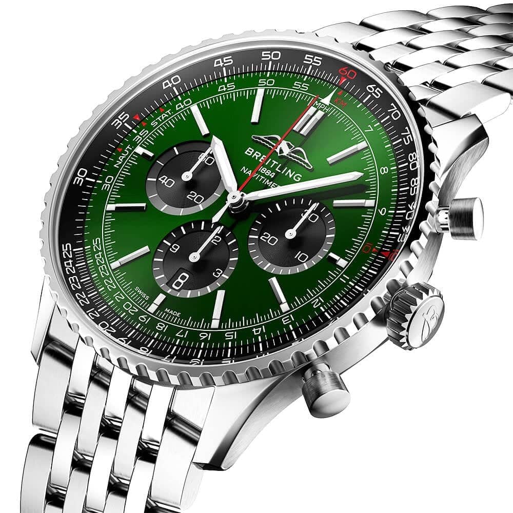 Breitling Navitimer 46mm Green/Black Dial Men's Automatic Chronograph Watch - Berry's Jewellers