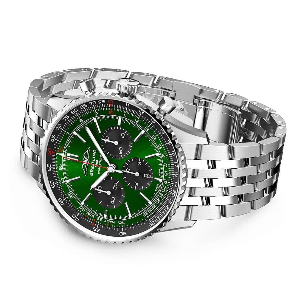 Breitling Navitimer 46mm Green/Black Dial Men's Automatic Chronograph Watch - Berry's Jewellers