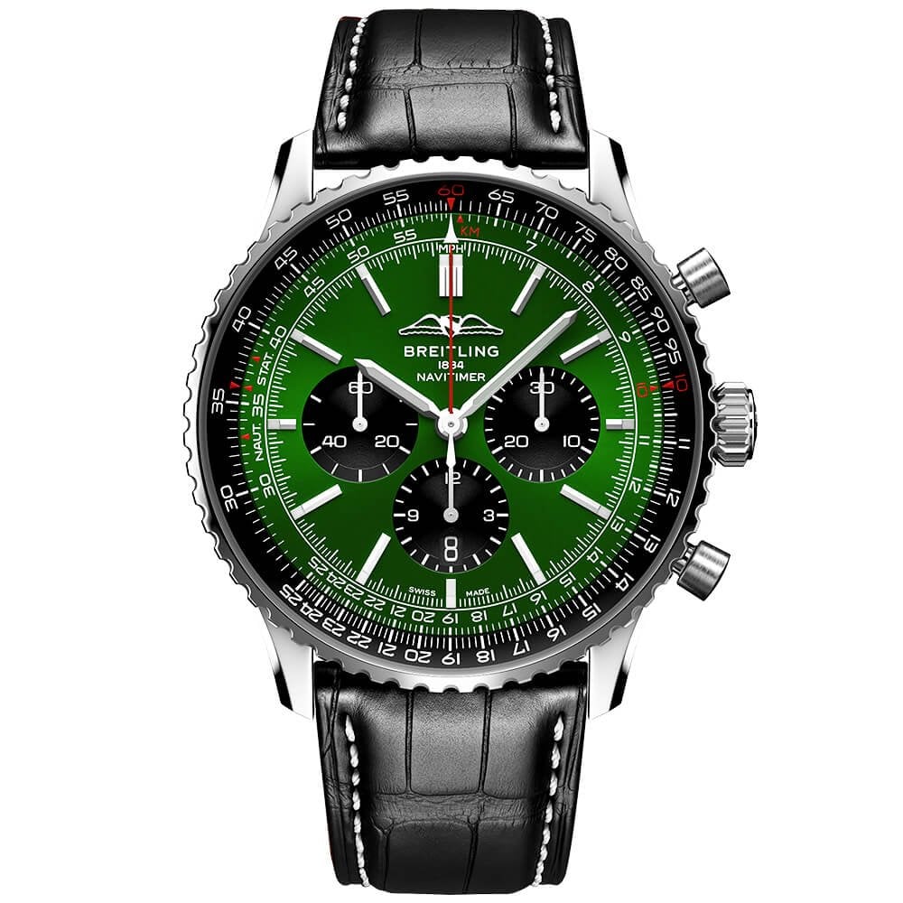 Navitimer 46mm Green/Black Dial Men's Chronograph Watch