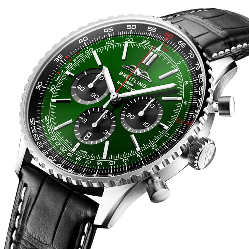 Breitling Navitimer 46mm Green/Black Dial Men's Chronograph Watch - Berry's Jewellers