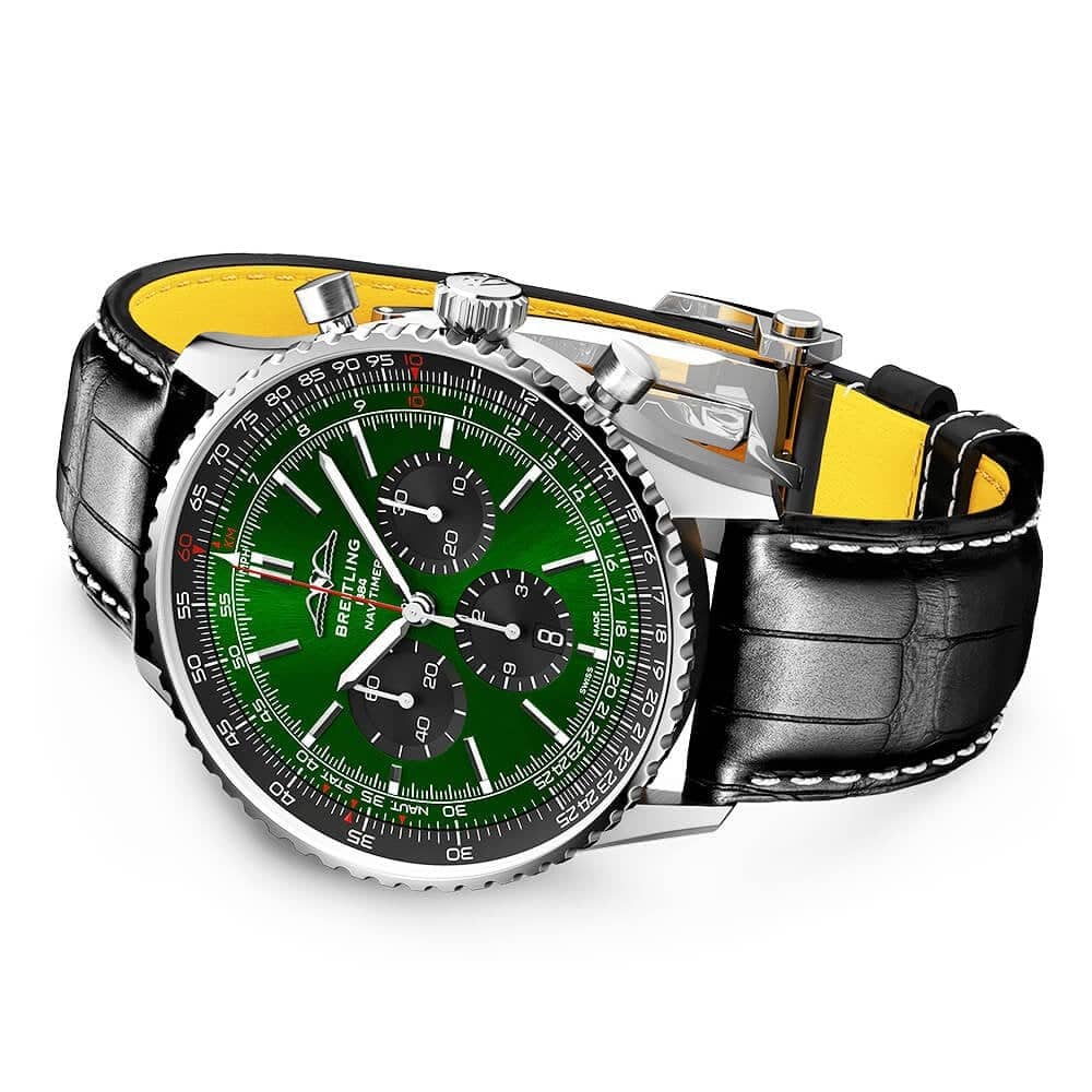 Breitling Navitimer 46mm Green/Black Dial Men's Chronograph Watch - Berry's Jewellers