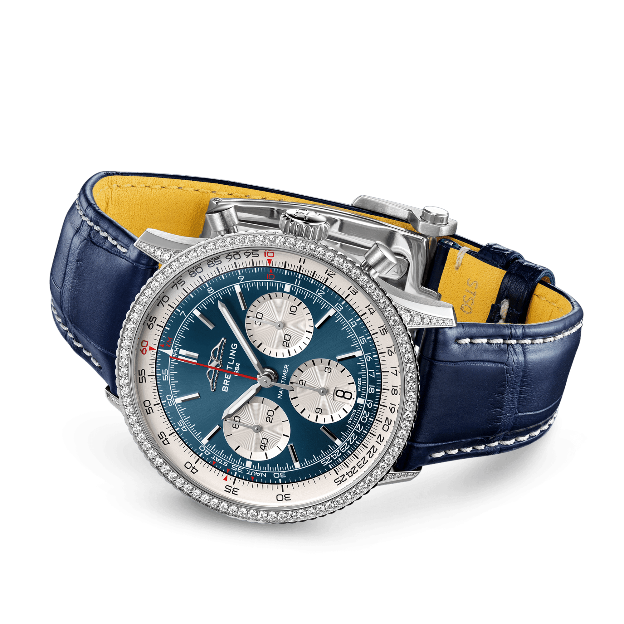 Breitling Navitimer Chronograph 41mm Blue Dial Diamond Bezel Watch - Berry's Jewellers