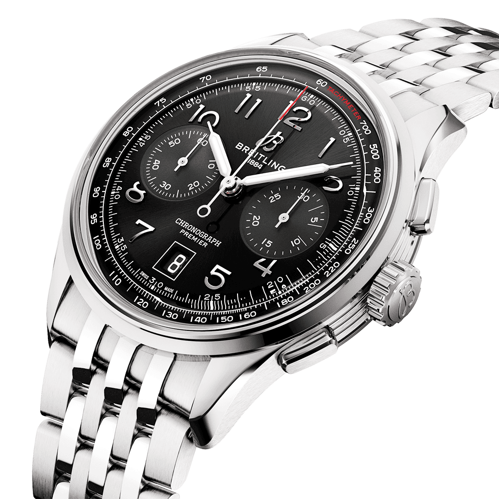 Breitling Premier B01 42mm Black Sunray Dial Automatic Chronograph Watch - Berry's Jewellers