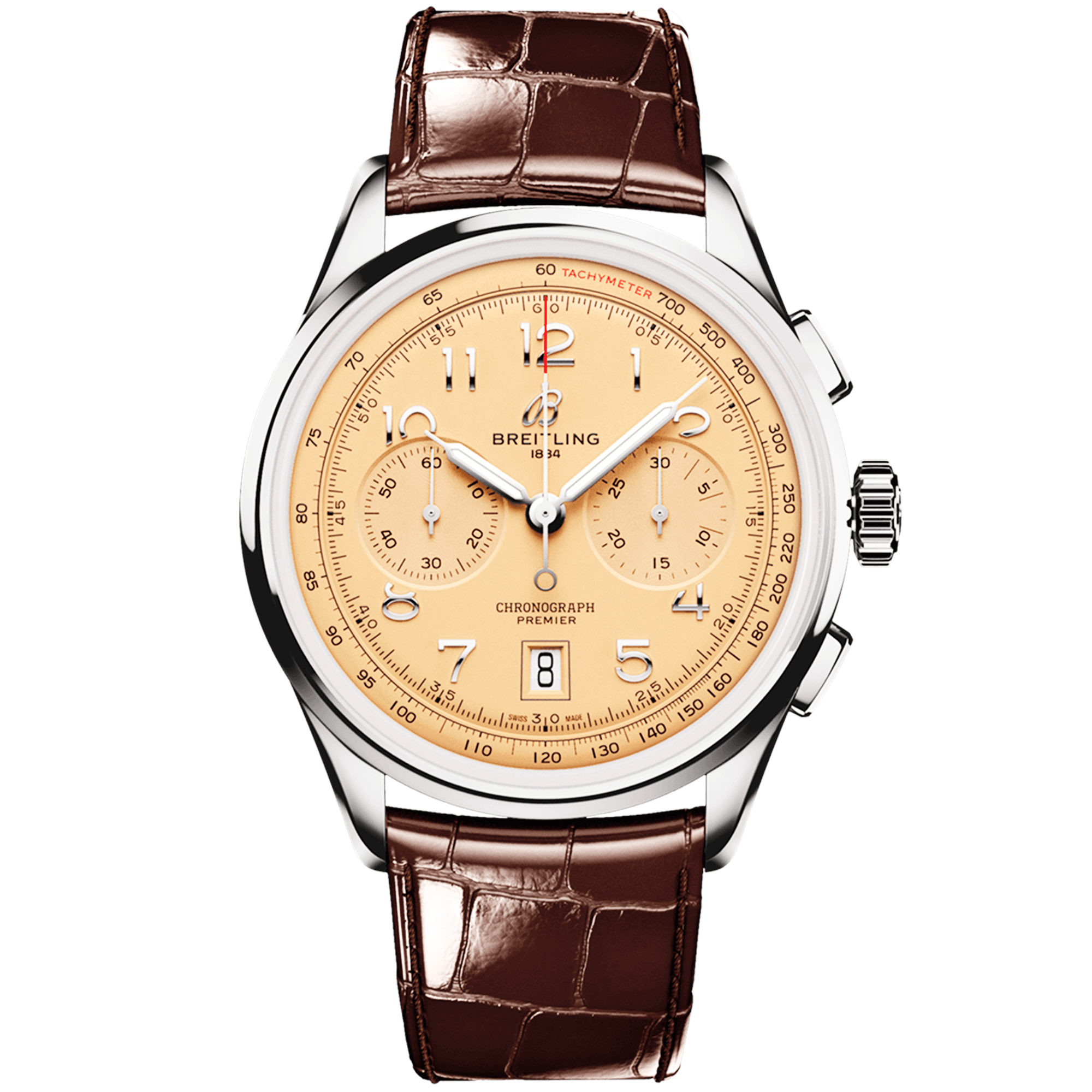 Breitling Premier B01 42mm Copper Dial Men's Automatic Chronograph Strap Watch - Berry's Jewellers