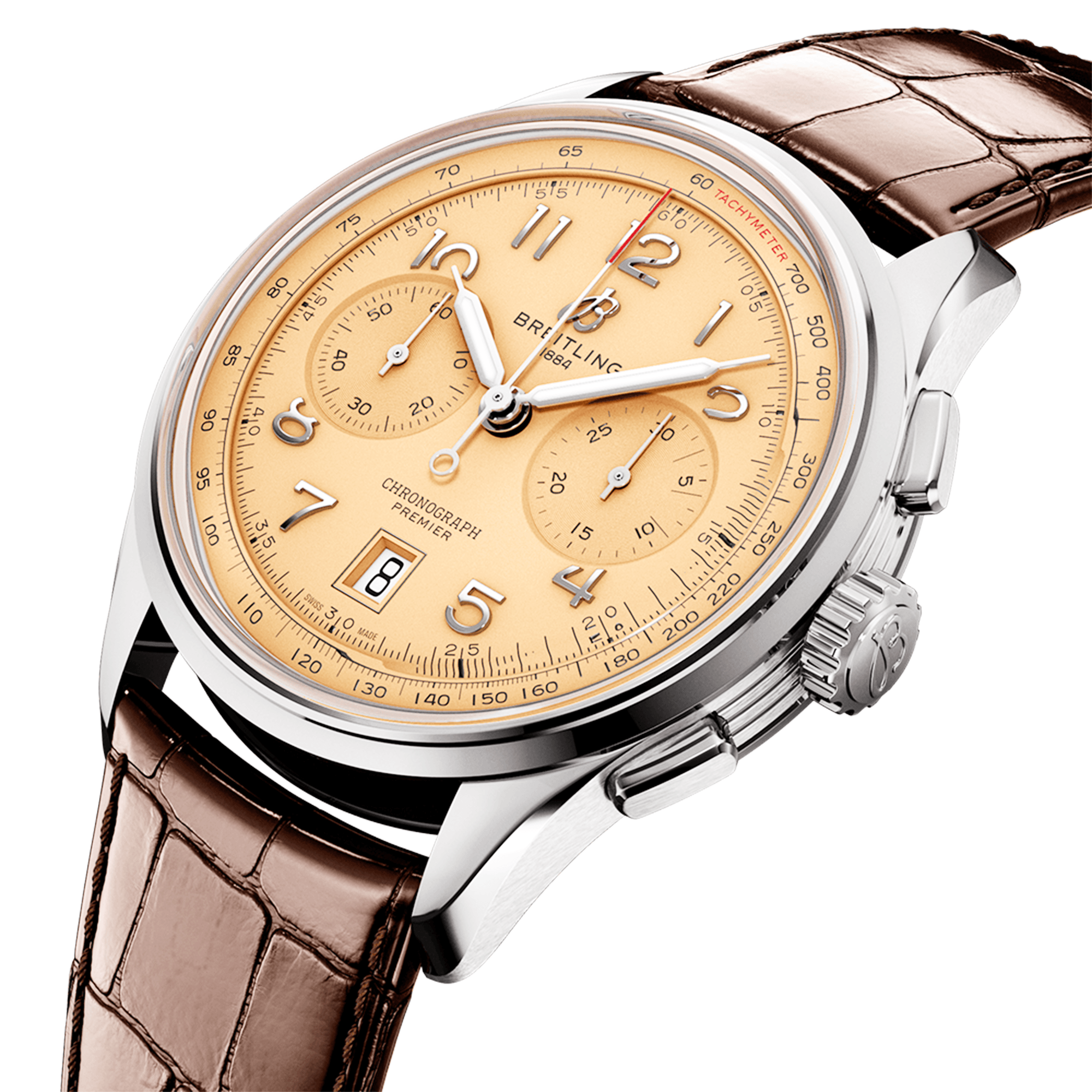 Breitling Premier B01 42mm Copper Dial Men's Automatic Chronograph Strap Watch - Berry's Jewellers