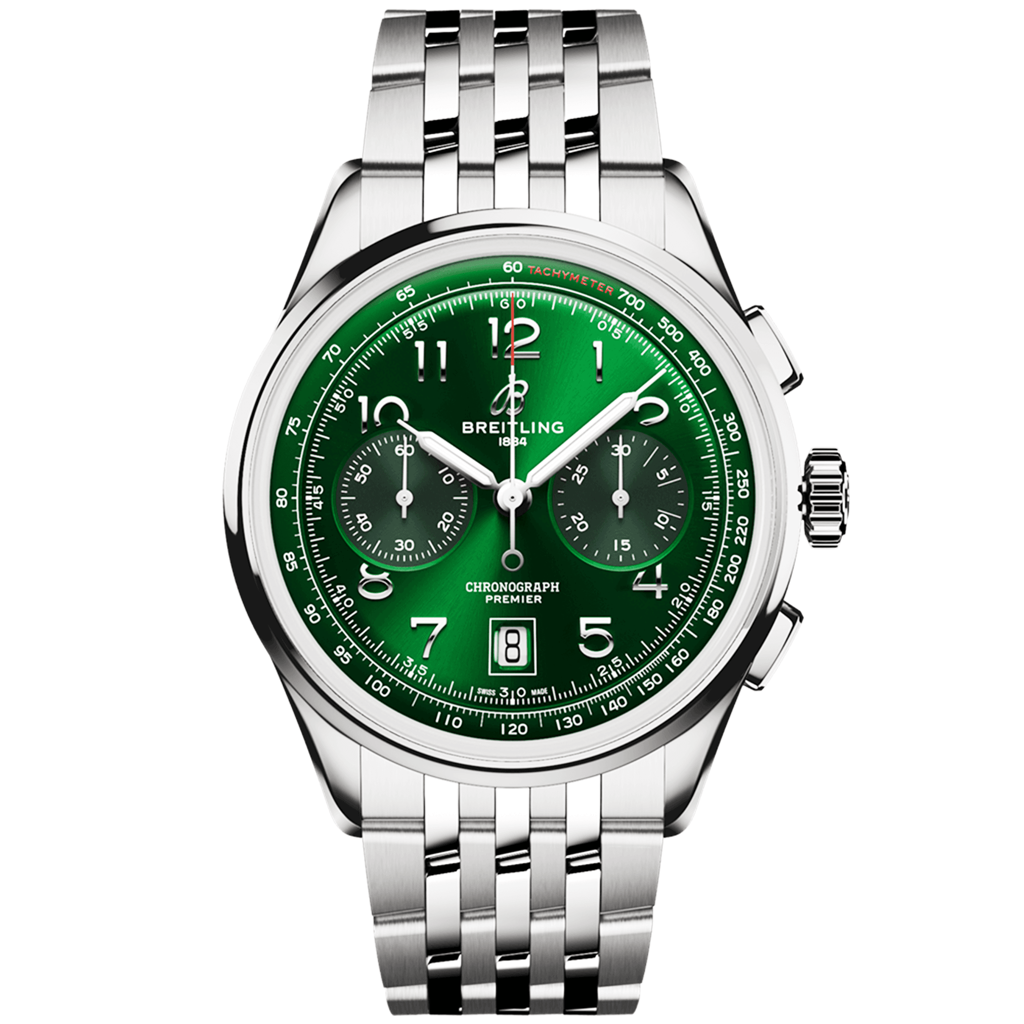 Breitling Premier B01 42mm Green Sunray Dial Automatic Chronograph Watch - Berry's Jewellers