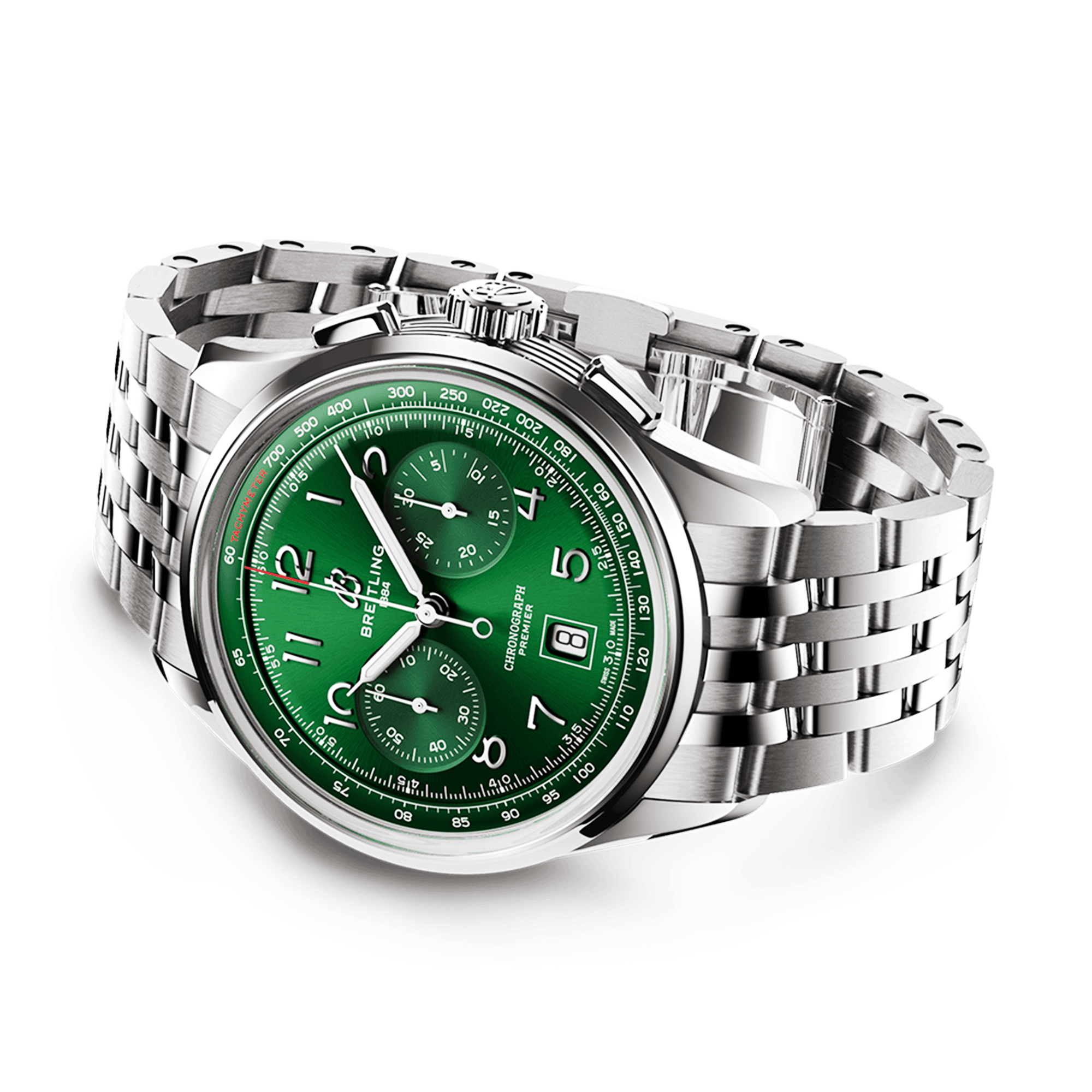 Breitling Premier B01 42mm Green Sunray Dial Automatic Chronograph Watch - Berry's Jewellers