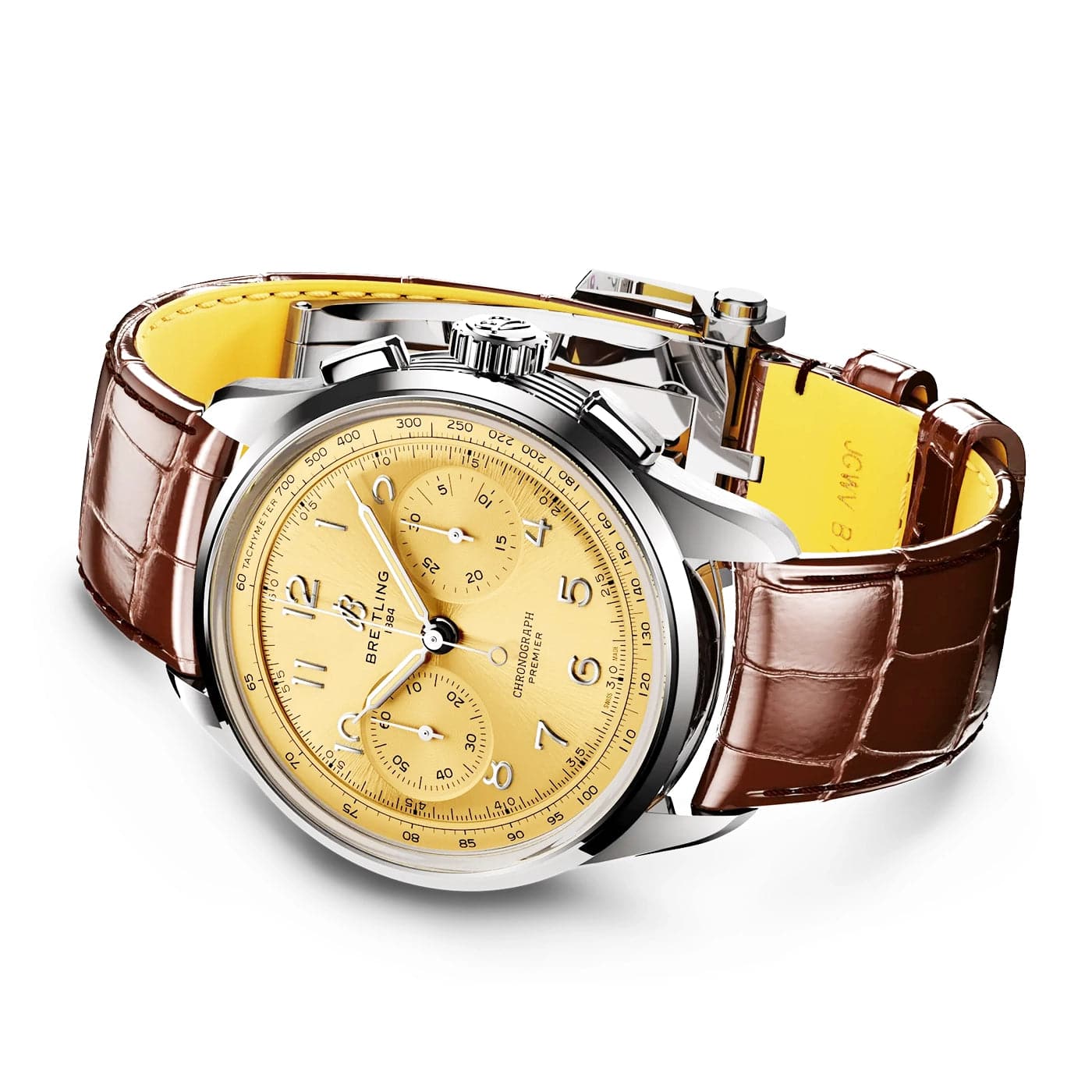 Breitling Premier B09 42mm Golden Dial Men's Automatic Chronograph Watch - Berry's Jewellers