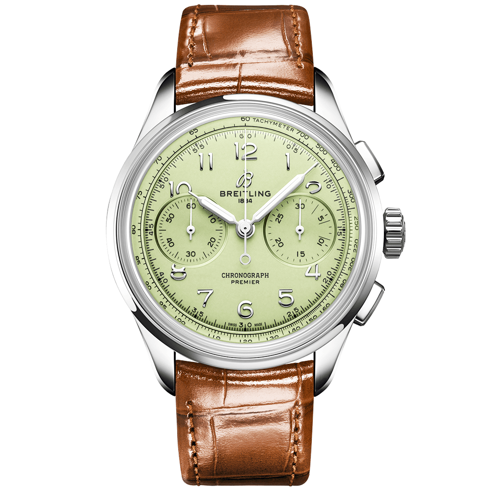 Breitling Premier B09 42mm Pistachio Green Dial Men's Automatic Chronograph Watch - Berry's Jewellers