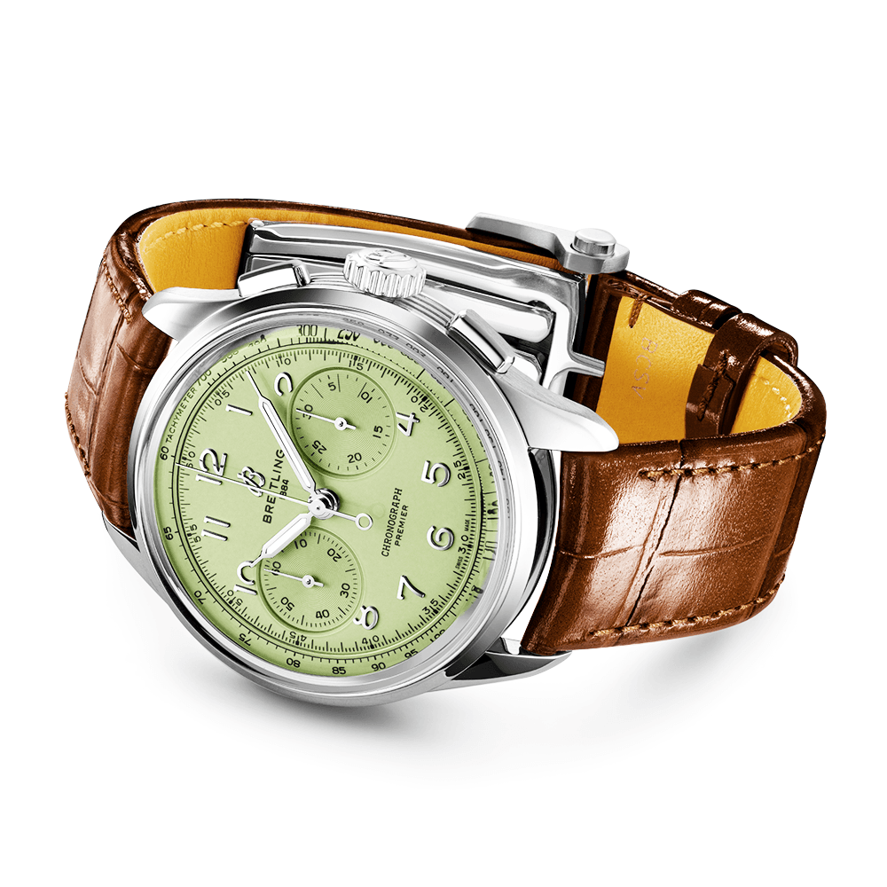 Breitling Premier B09 42mm Pistachio Green Dial Men's Automatic Chronograph Watch - Berry's Jewellers