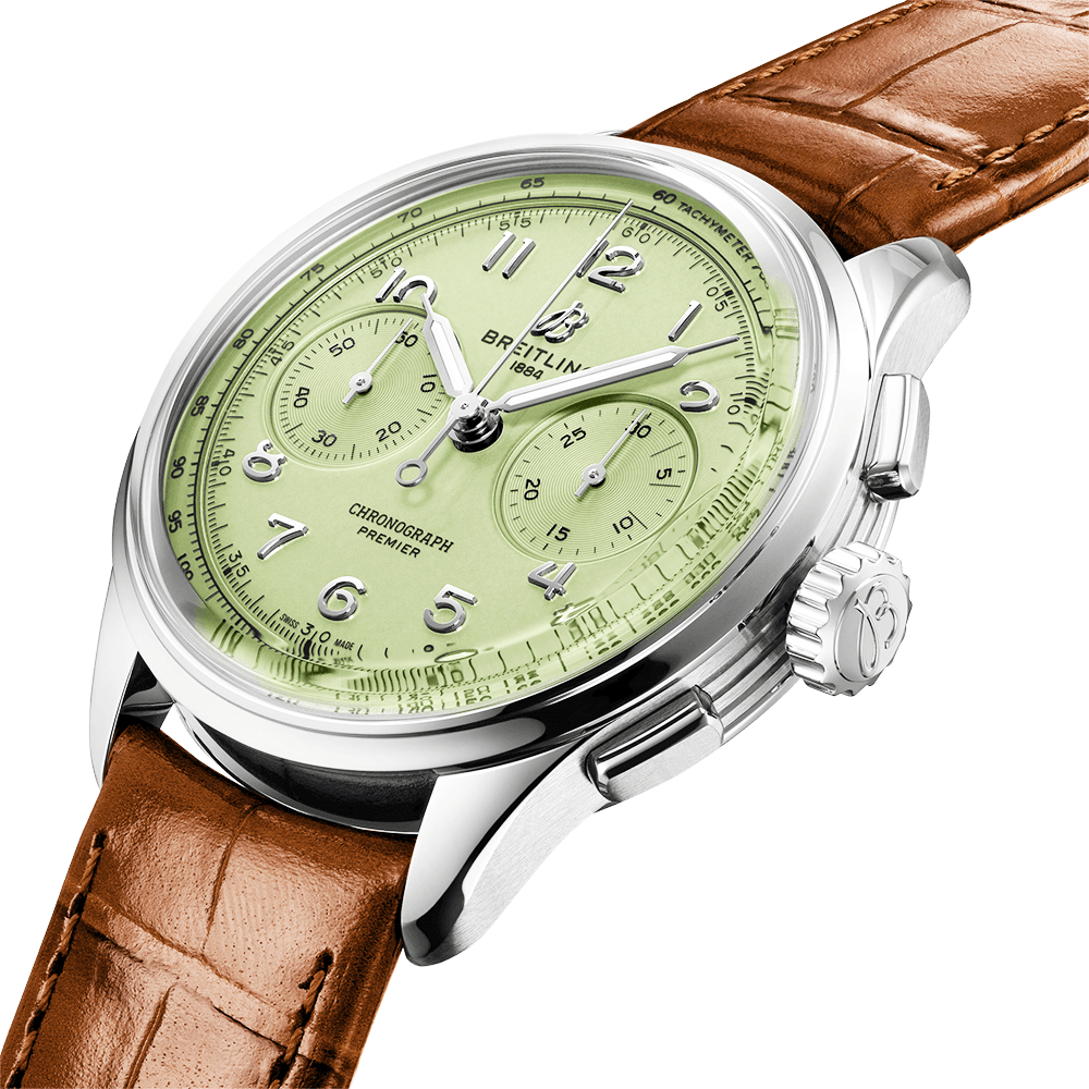 Breitling Premier B09 42mm Pistachio Green Dial Men's Automatic Chronograph Watch - Berry's Jewellers