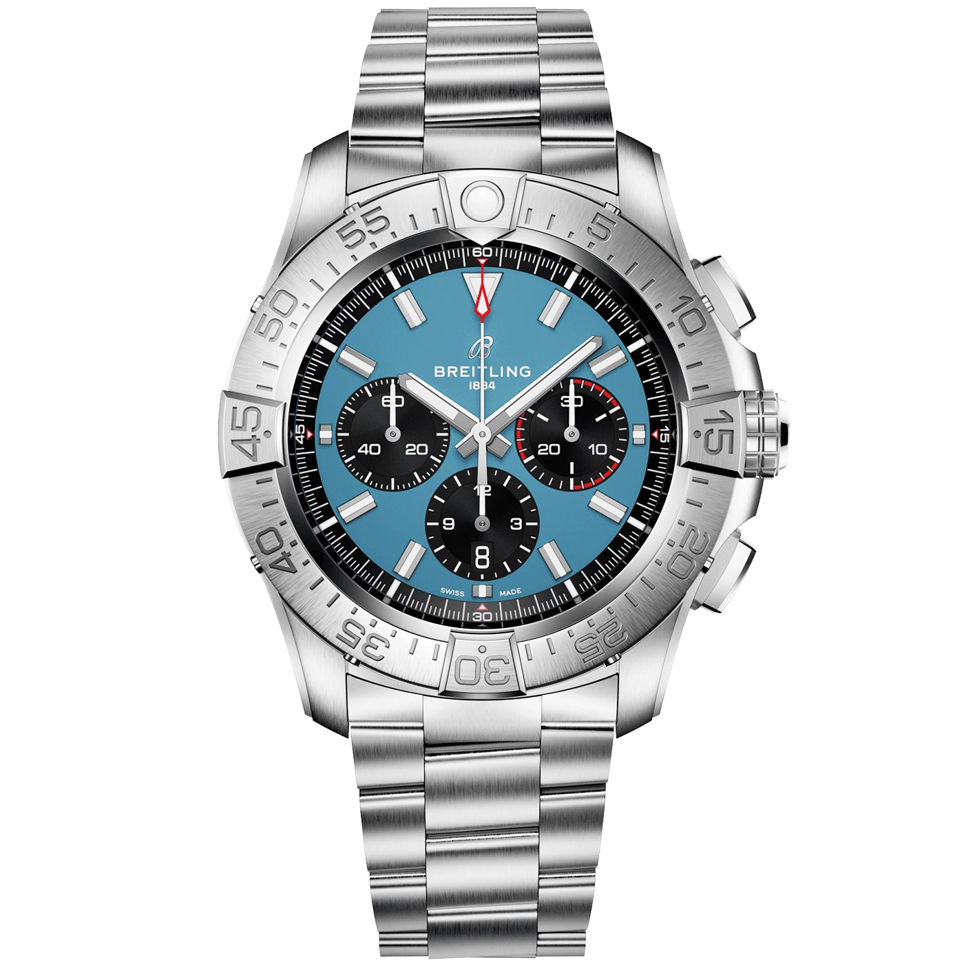 Breitling Super Avenger Chronograph 46mm Titanium Blue Dial Bracelet Watch - Berry's Jewellers