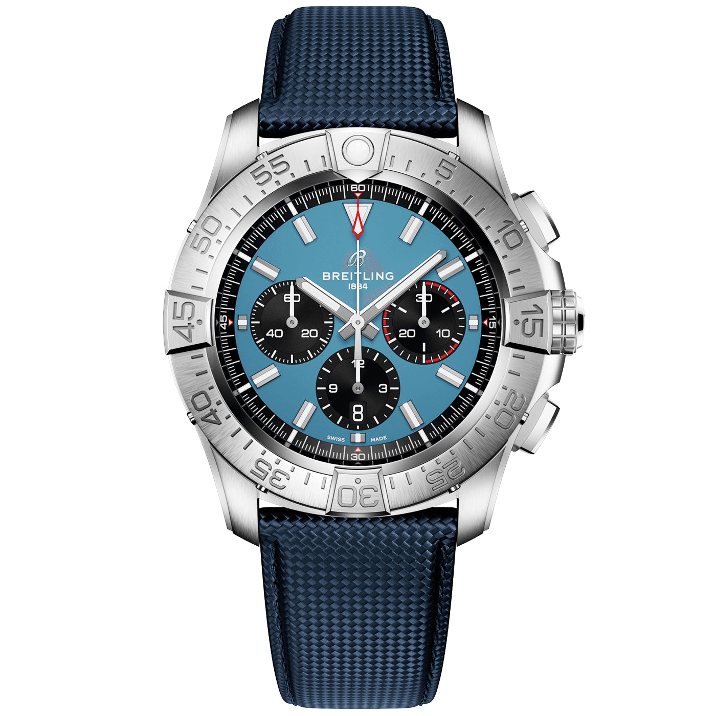 Super Avenger Chronograph 46mm Titanium Blue Dial Strap Watch