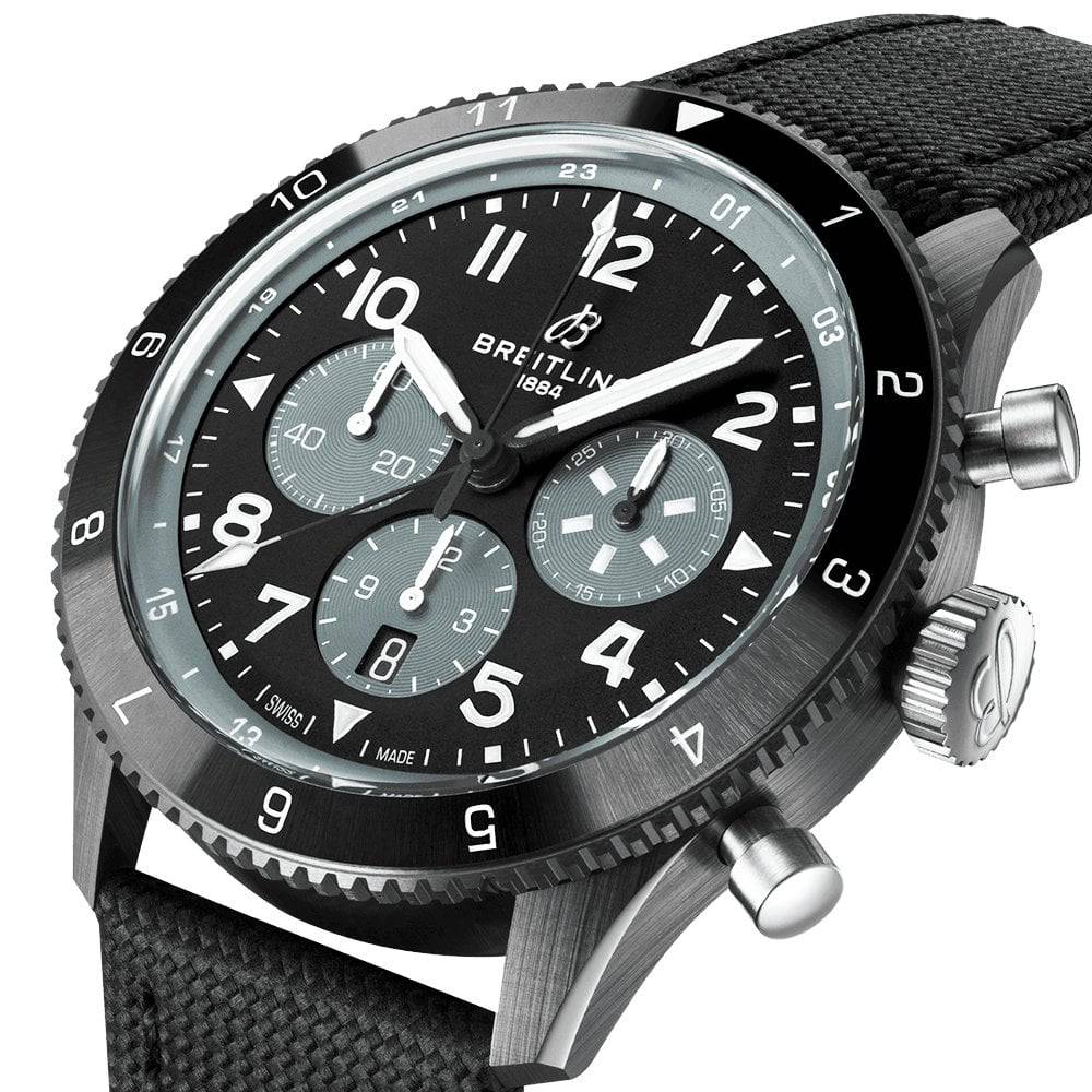 Breitling Super AVI Mosquito Night Fighter 42mm Black Dial Chronograph Watch - Berry's Jewellers