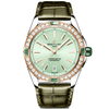 Super Chronomat 38mm Mint Green Dial Two-Tone Leather Strap Watch