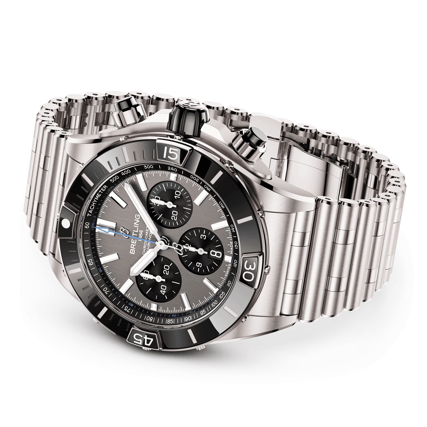 Breitling Super Chronomat Titanium 44mm Anthracite/Black Dial Bracelet Watch - Berry's Jewellers