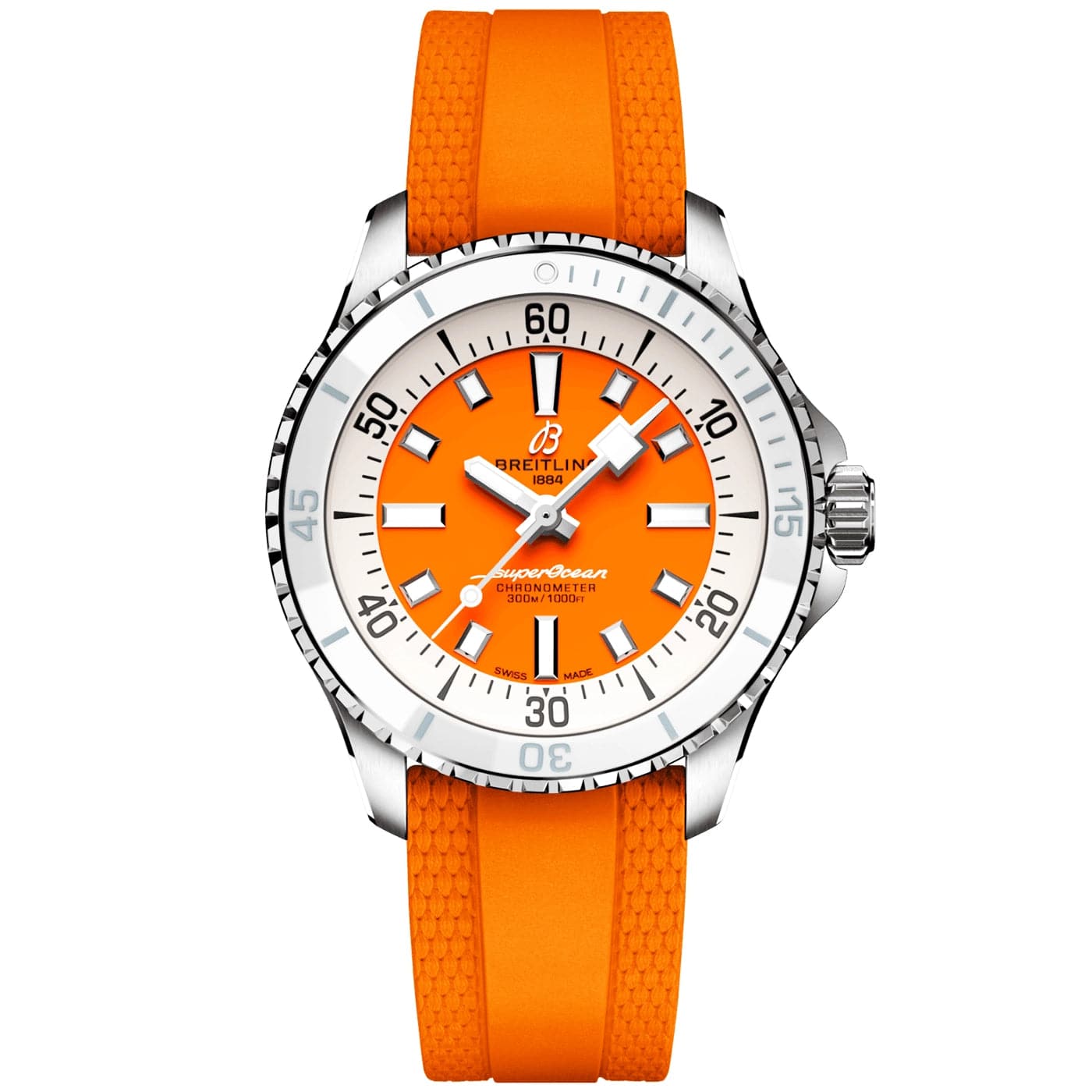 Superocean 36mm Orange Dial Ladies Automatic Strap Watch