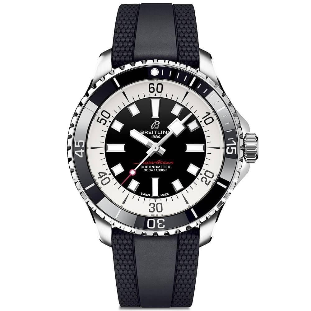 Breitling Superocean 44mm Black Dial Men's Automatic Strap Watch - Berry's Jewellers