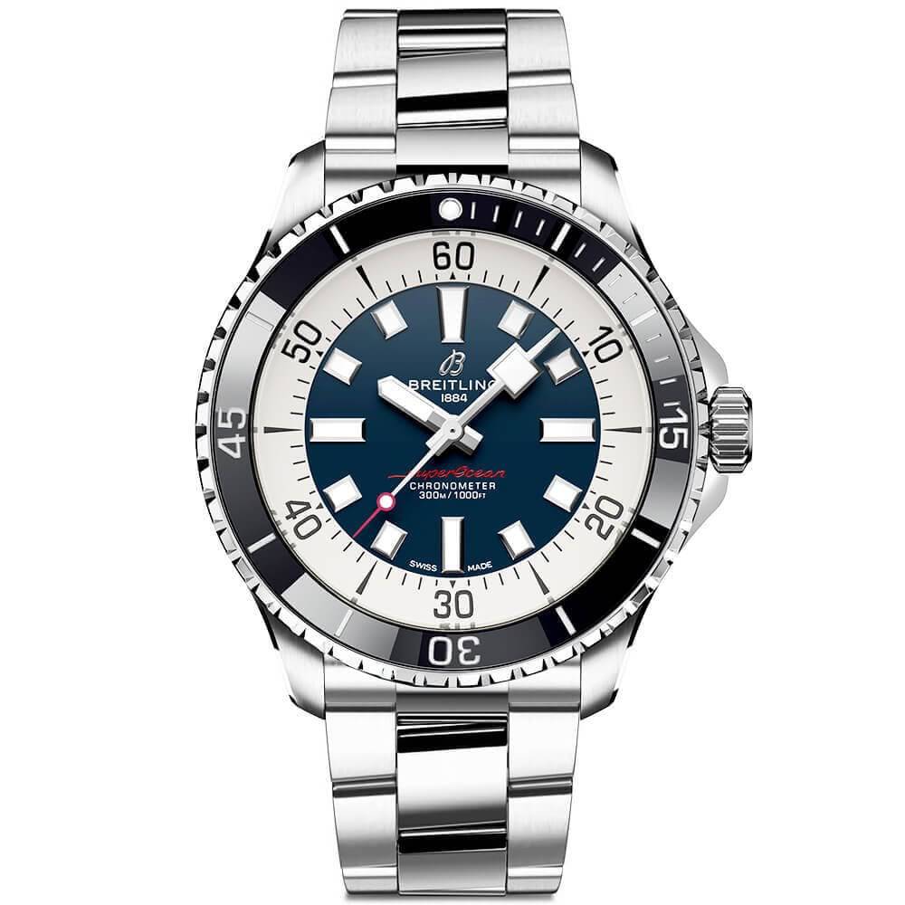 Breitling Superocean 44mm Blue Dial Men's Automatic Bracelet Watch - Berry's Jewellers