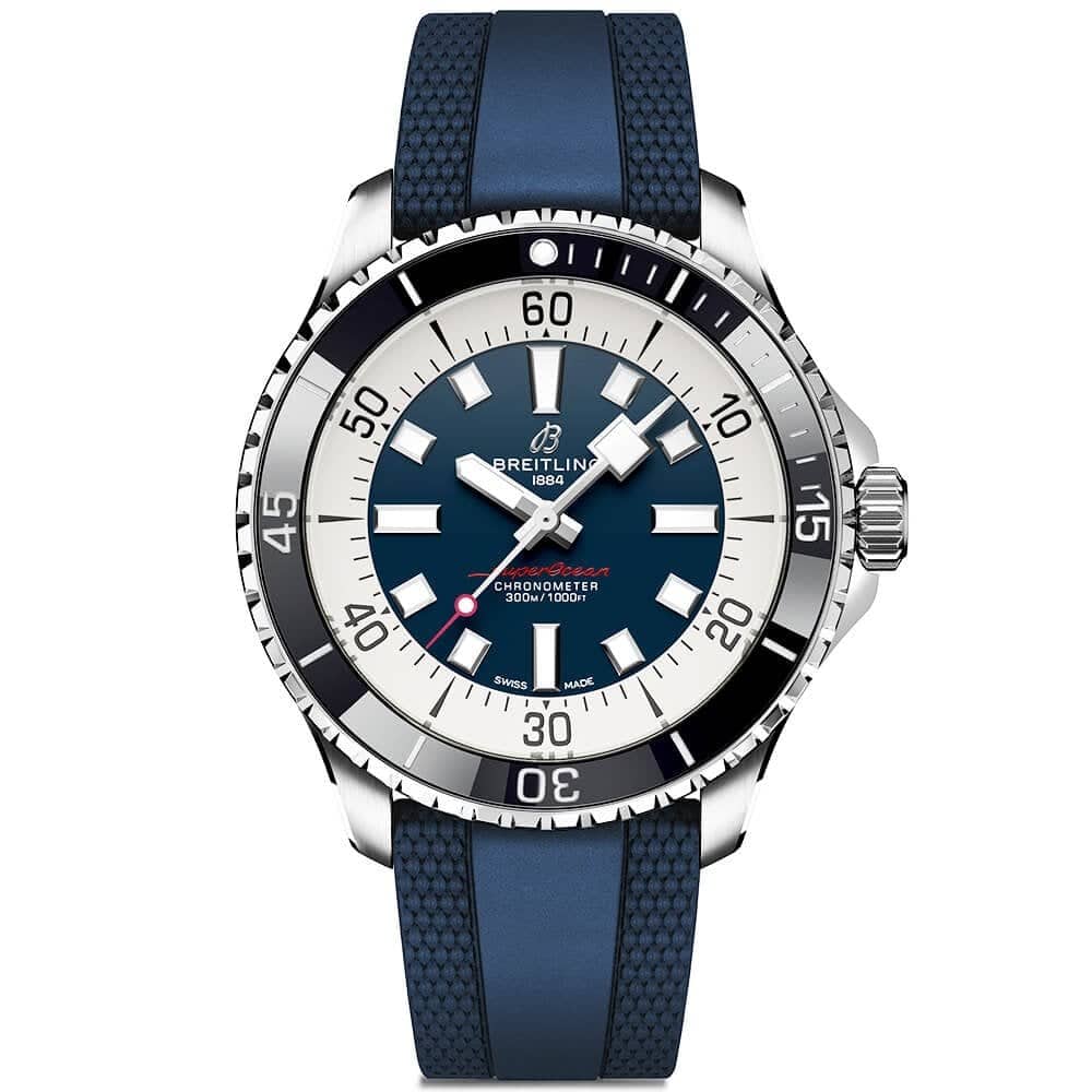 Breitling Superocean 44mm Blue Dial Men's Automatic Strap Watch - Berry's Jewellers