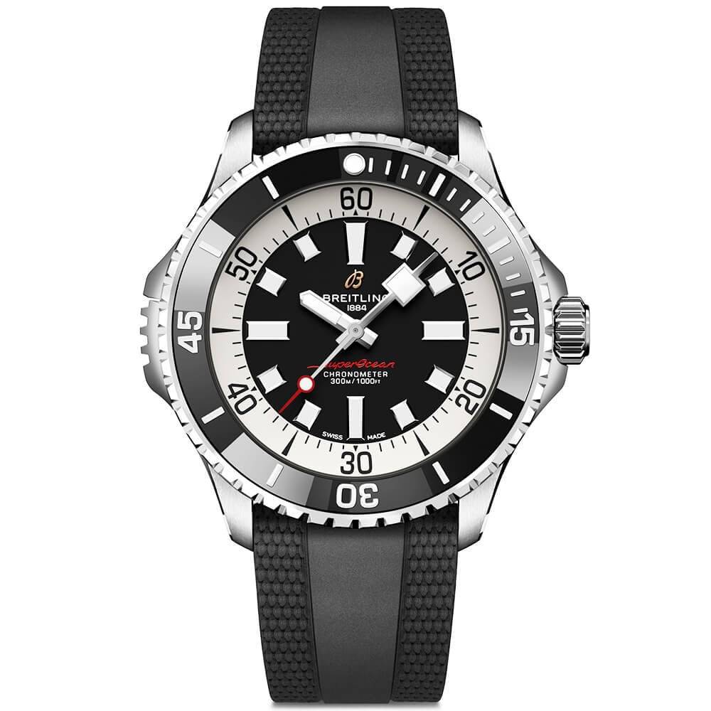 Breitling Superocean 46mm Black Dial Men's Automatic Strap Watch - Berry's Jewellers