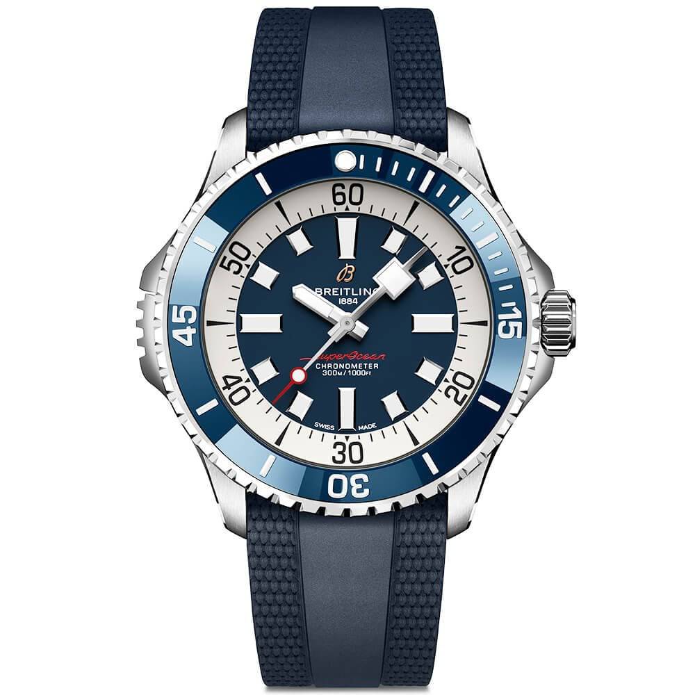 Breitling Superocean 46mm Blue Dial Men's Automatic Strap Watch - Berry's Jewellers