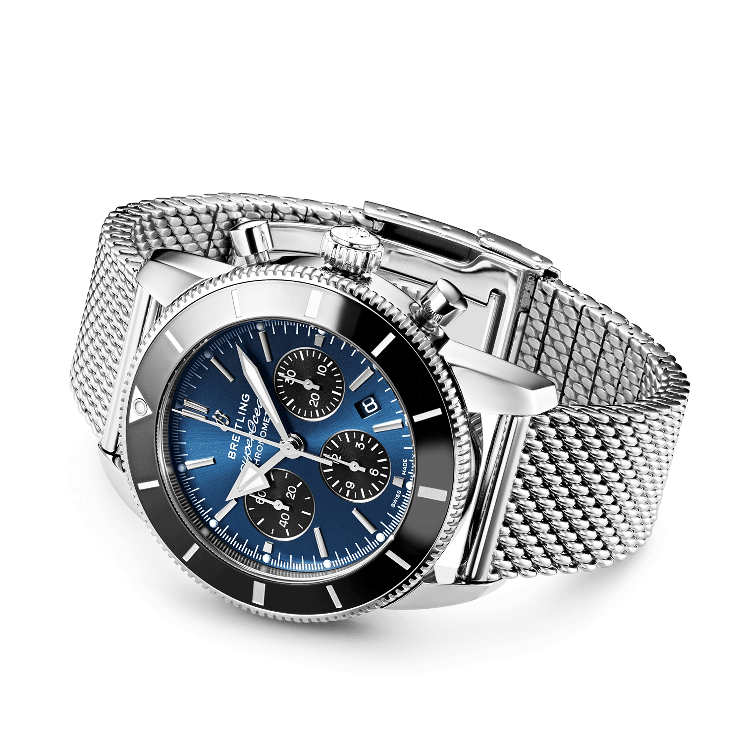 Breitling Superocean Heritage 44mm Blue/Black Dial Chronograph Bracelet Watch - Berry's Jewellers