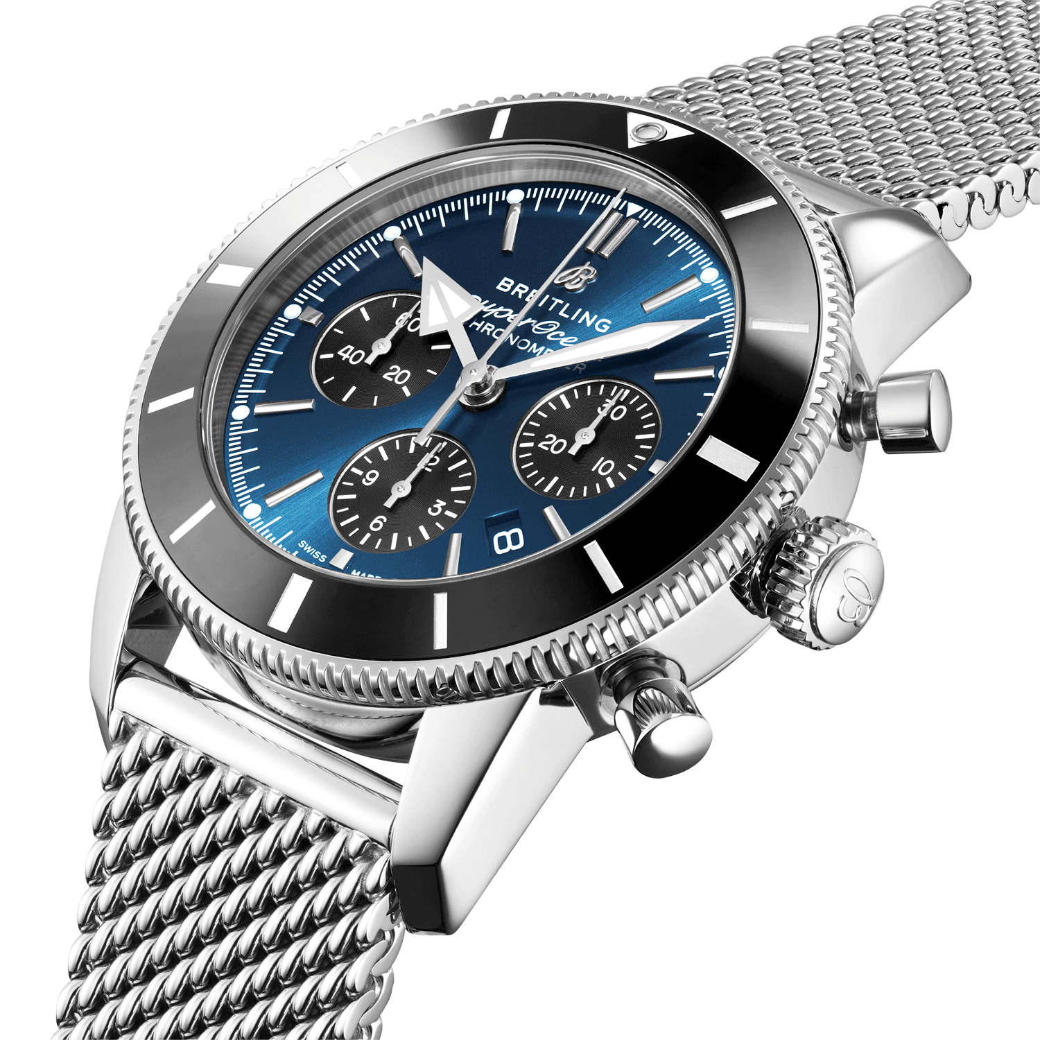 Superocean Heritage 44mm Blue/Black Dial Chronograph Bracelet Watch