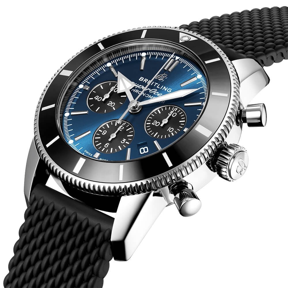 Breitling Superocean Heritage B01 Blue/Black Dial Men's Chronograph Strap Watch - Berry's Jewellers