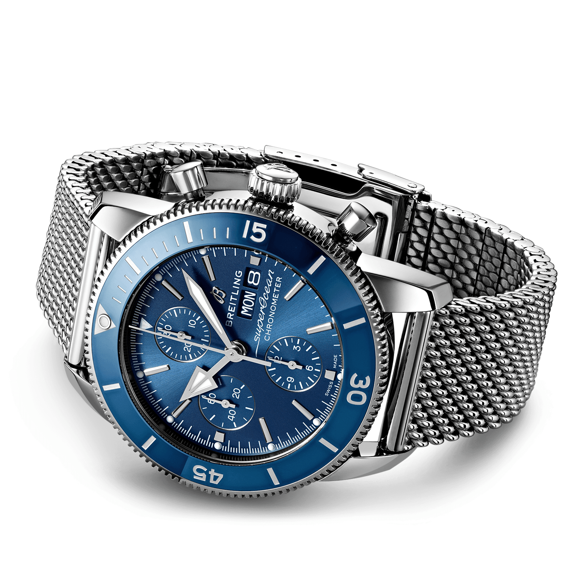 Breitling Superocean Heritage Chronograph 44mm Blue Dial Bracelet Watch - Berry's Jewellers