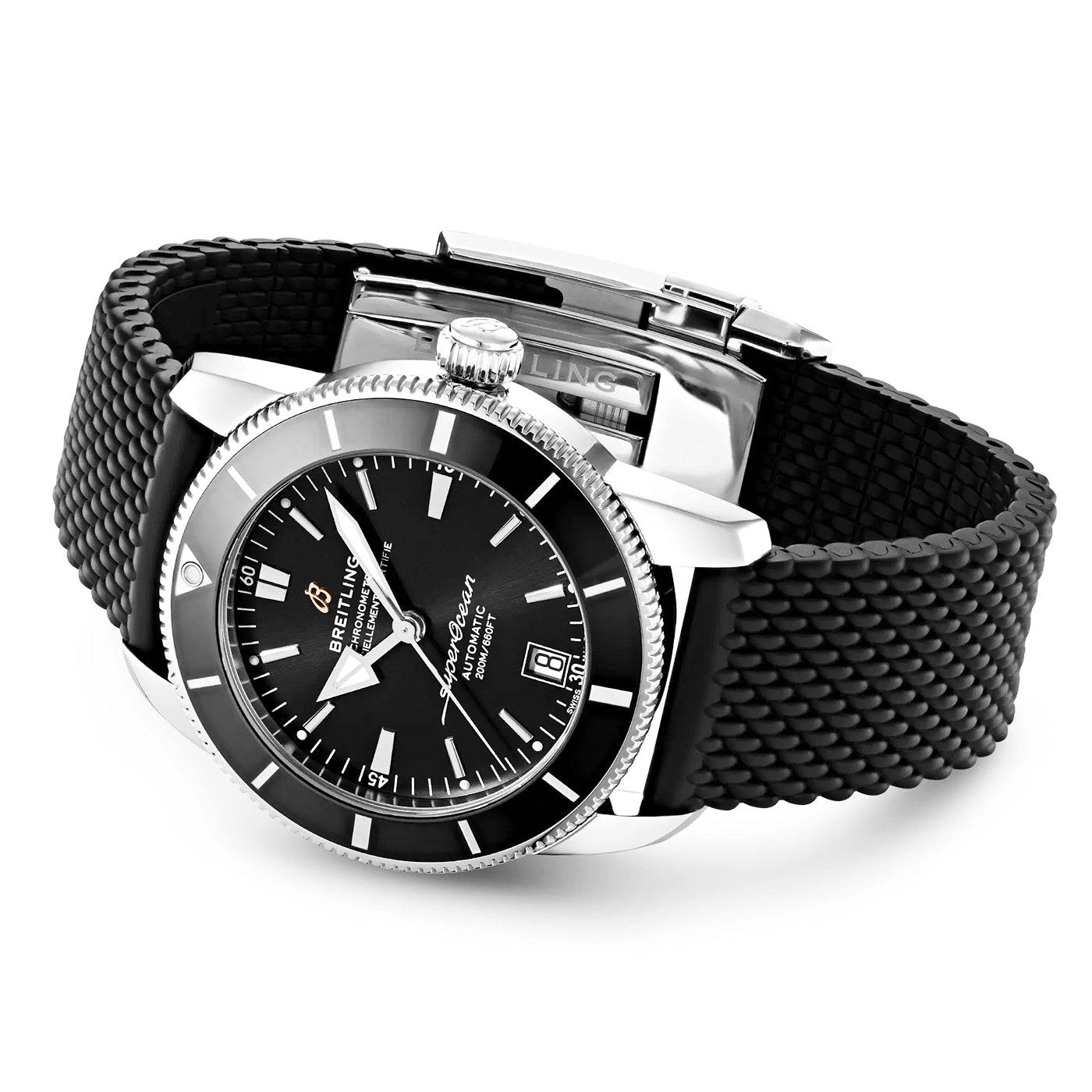 Superocean Heritage II 42mm Black Dial & Bezel Men's Strap Watch