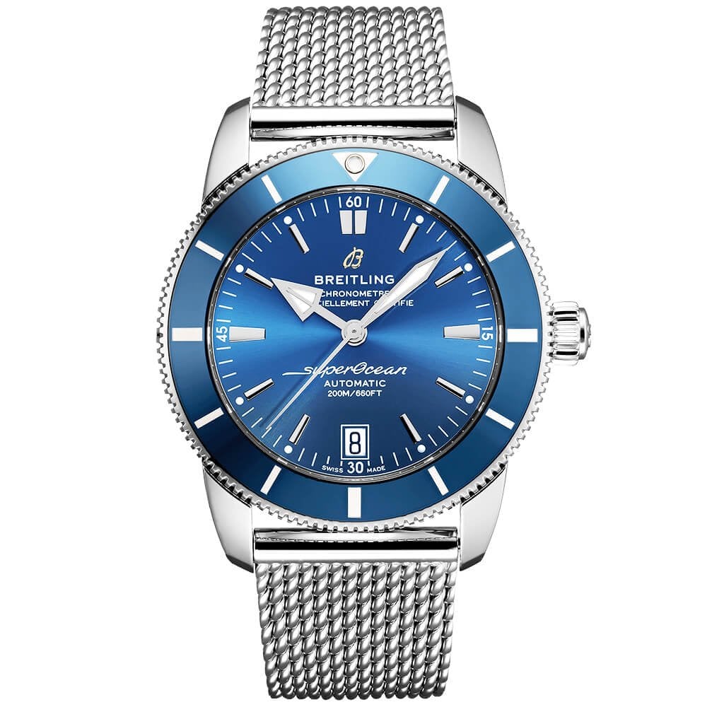 Breitling Superocean Heritage II 42mm Blue Dial & Bezel Men's Bracelet Watch - Berry's Jewellers