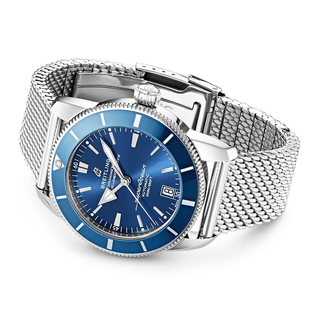 Breitling Superocean Heritage II 42mm Blue Dial & Bezel Men's Bracelet Watch - Berry's Jewellers