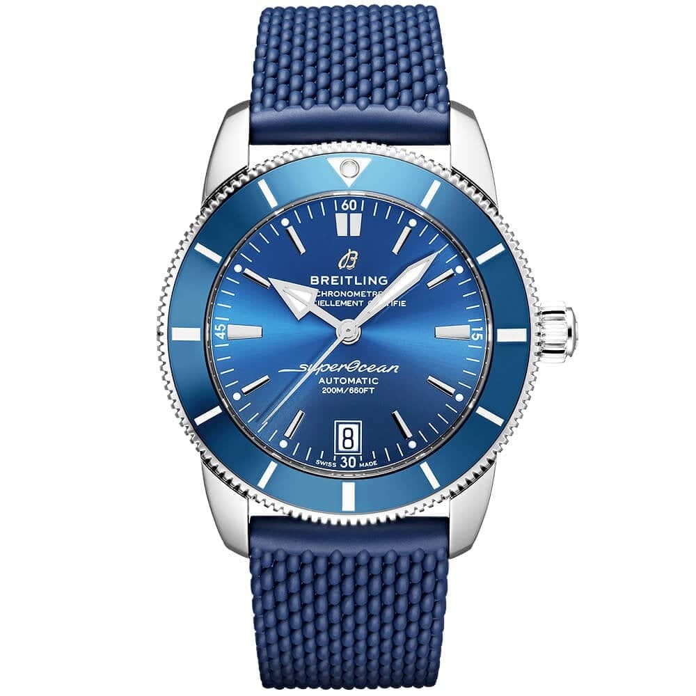 Breitling Superocean Heritage II 42mm Blue Dial & Bezel Rubber Strap Watch - Berry's Jewellers