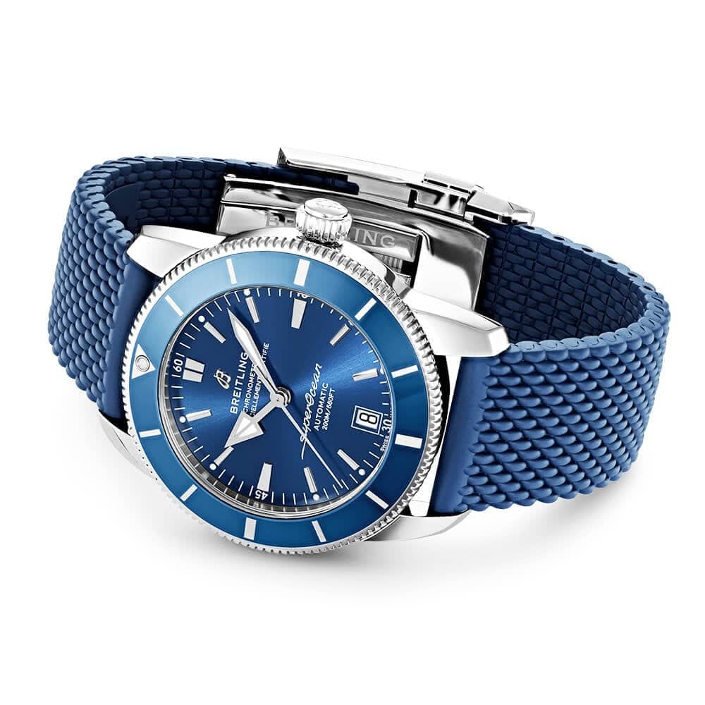 Breitling Superocean Heritage II 42mm Blue Dial & Bezel Rubber Strap Watch - Berry's Jewellers