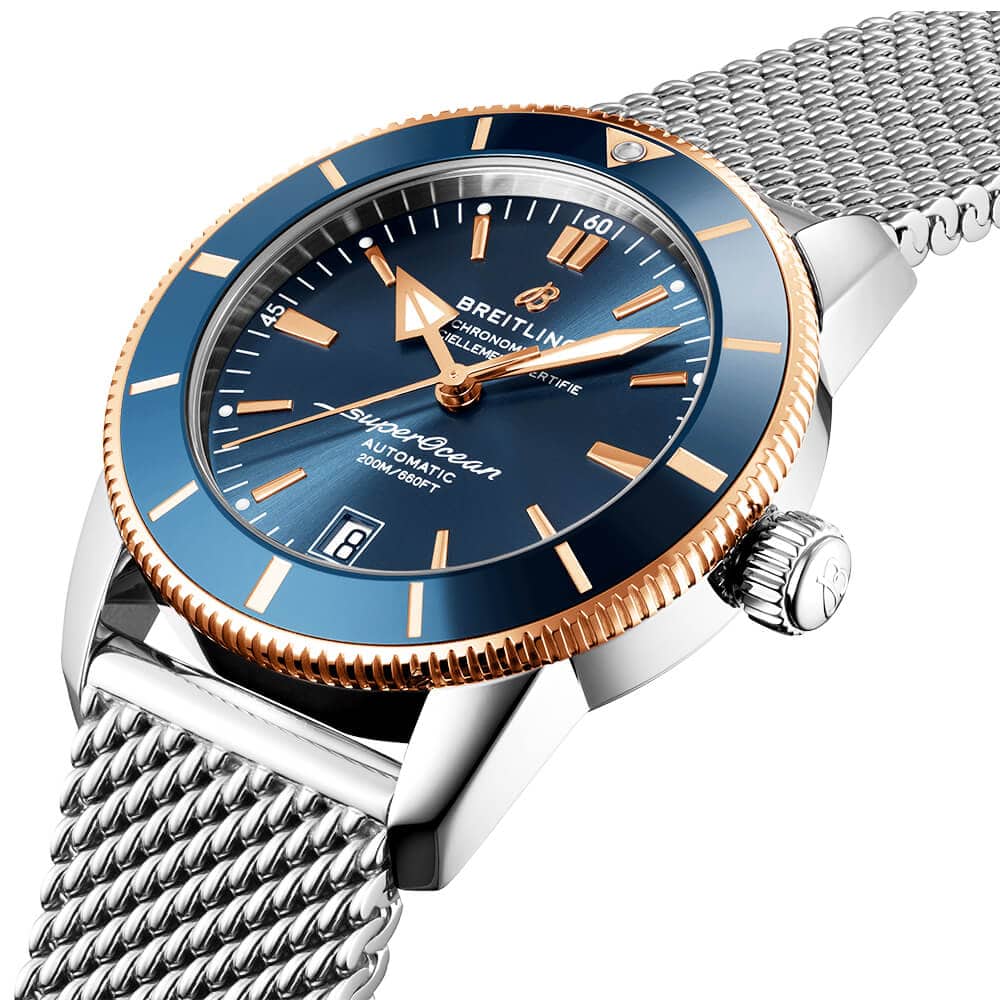 Breitling Superocean Heritage II 42mm Blue Dial Two-Tone Bracelet Watch - Berry's Jewellers