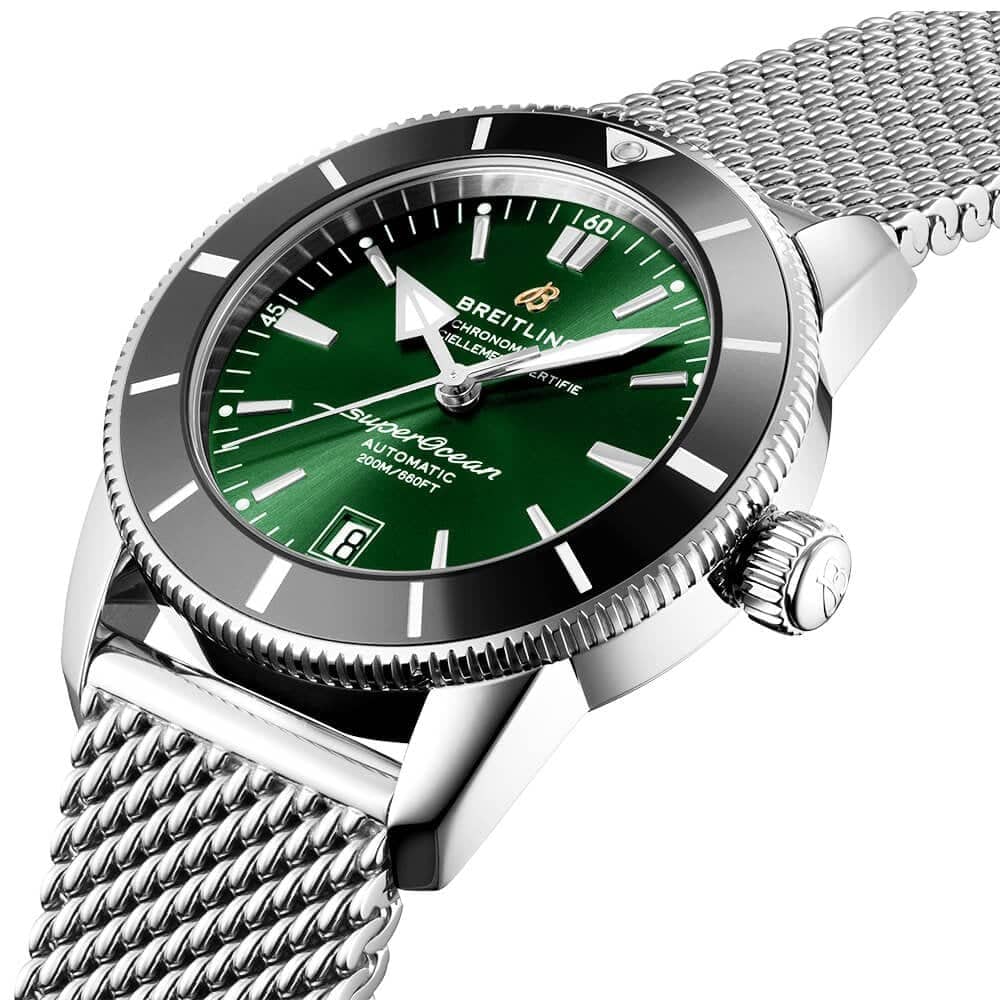 Breitling Superocean Heritage II 42mm Green Dial Men's Bracelet Watch - Berry's Jewellers