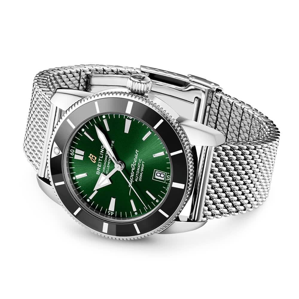 Breitling Superocean Heritage II 42mm Green Dial Men's Bracelet Watch - Berry's Jewellers