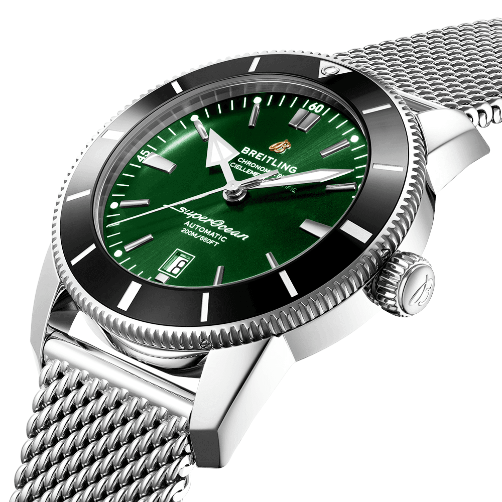 Breitling Superocean Heritage II 46mm Green Dial Men's Automatic Bracelet Watch - Berry's Jewellers