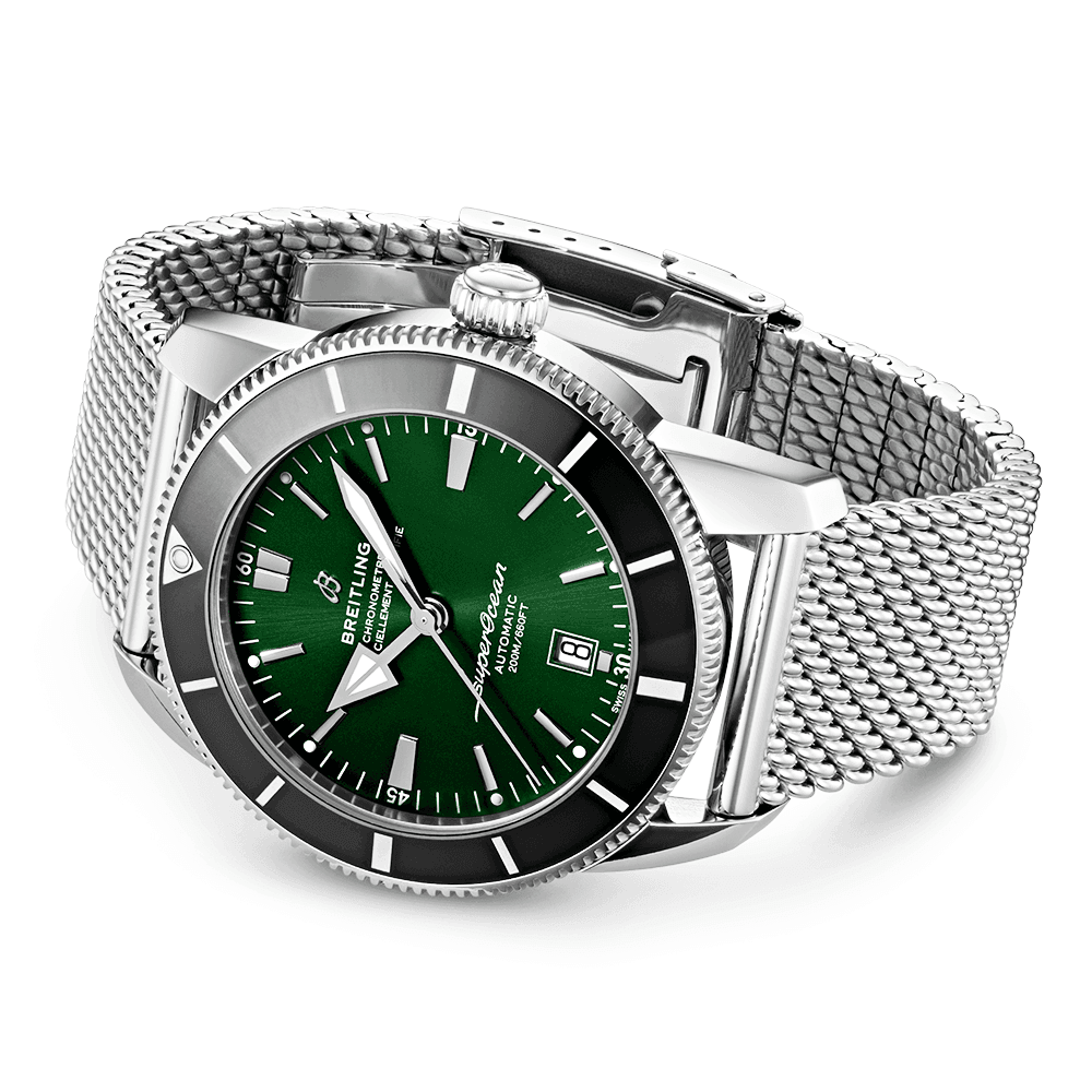 Breitling Superocean Heritage II 46mm Green Dial Men's Automatic Bracelet Watch - Berry's Jewellers