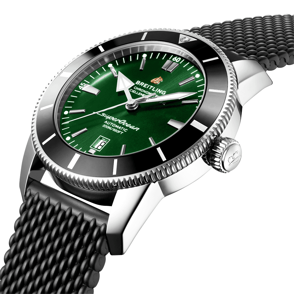 Breitling Superocean Heritage II 46mm Green Dial Men's Automatic Strap Watch - Berry's Jewellers