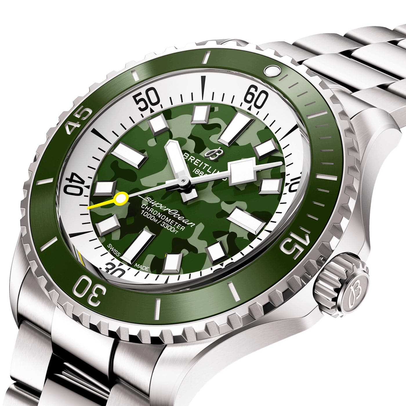 Breitling Superocean Super Diver 46mm Green Camo Dial Bracelet Watch - Berry's Jewellers