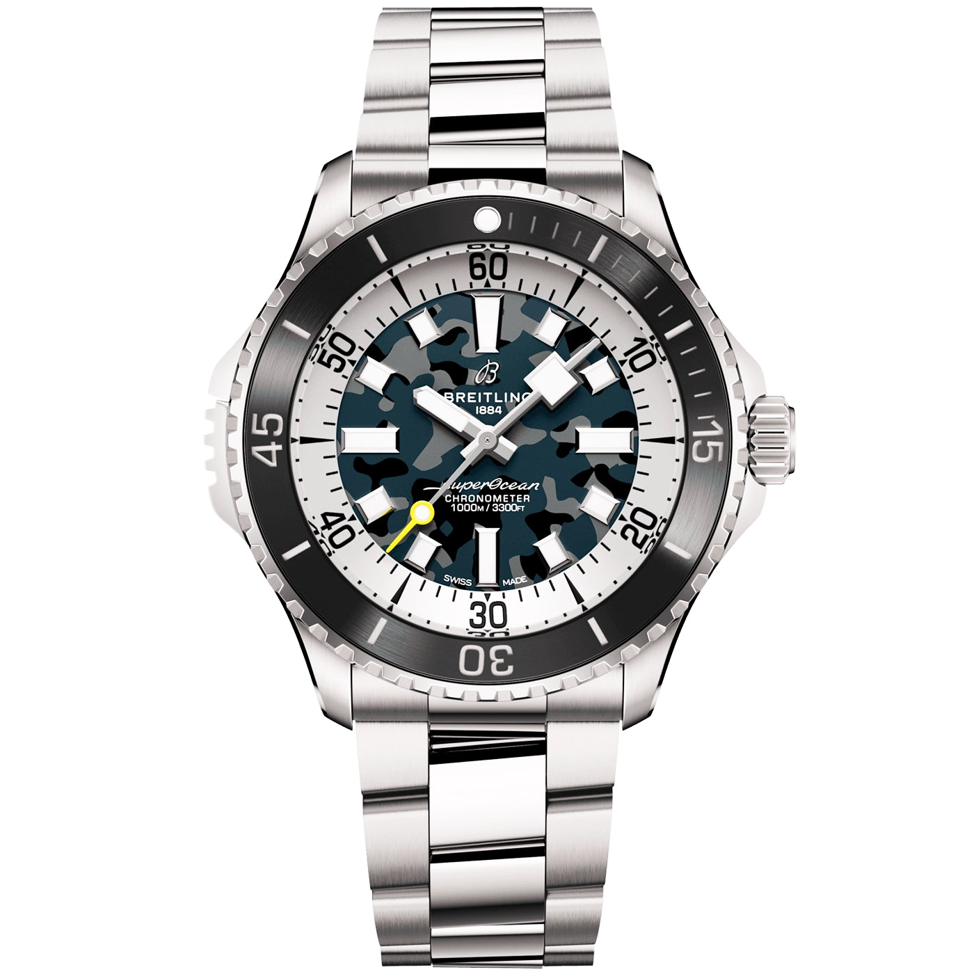 Breitling Superocean Super Diver 46mm Grey Camo Dial Bracelet Watch - Berry's Jewellers