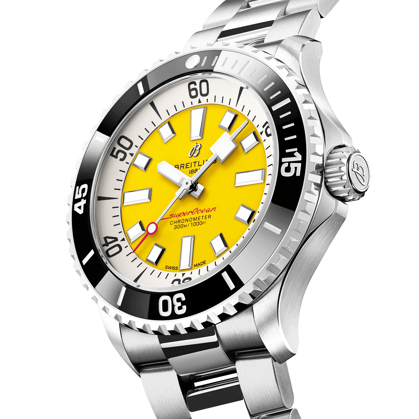 Breitling Superocean UK Edition 46mm Code Yellow Dial Men's Bracelet Watch - Berry's Jewellers