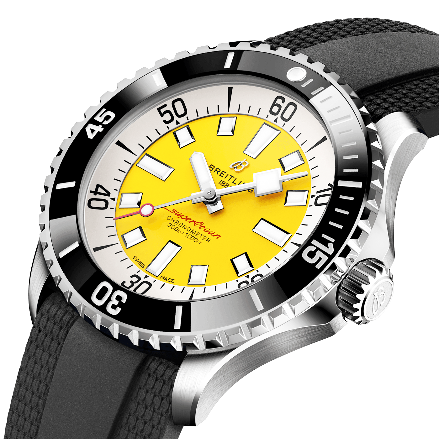 Breitling Superocean UK Edition 46mm Code Yellow Dial Men's Strap Watch - Berry's Jewellers