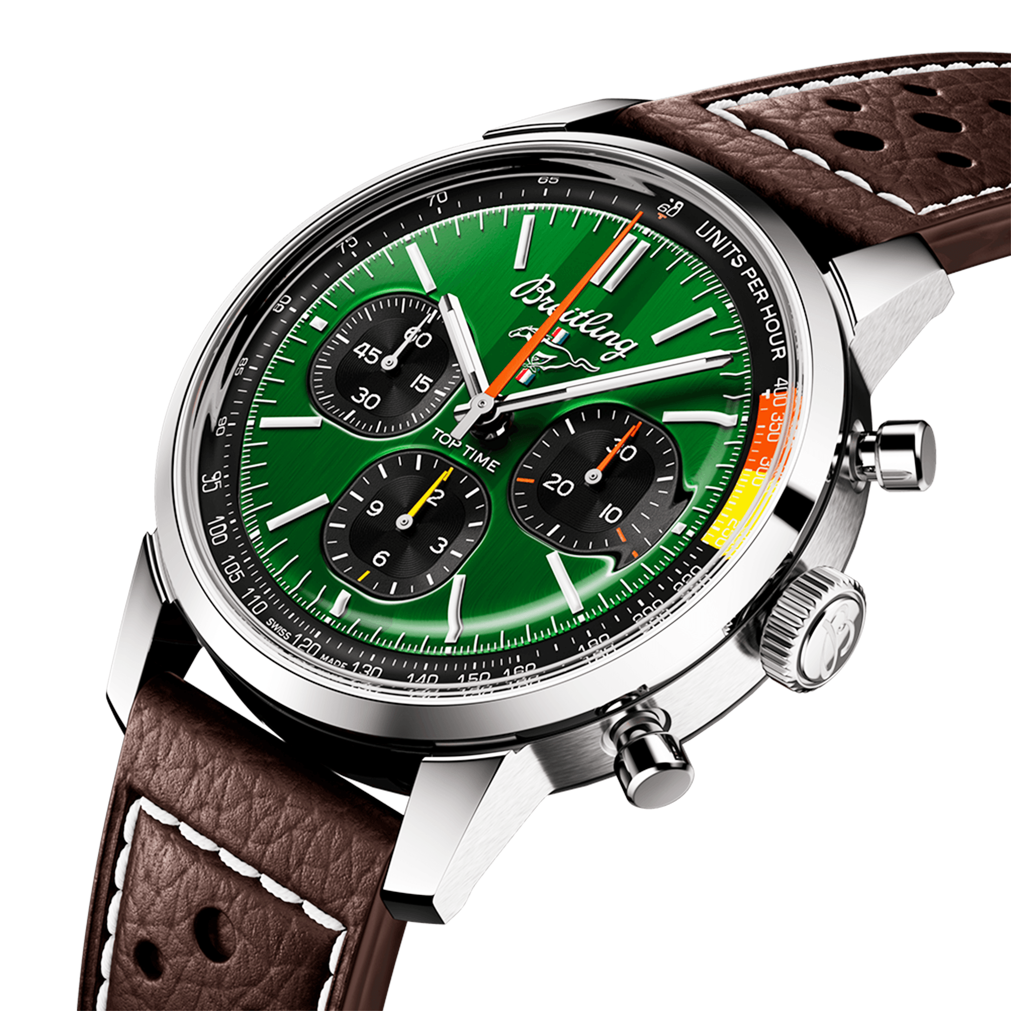 Breitling Top Time B01 Ford Mustang 41mm Green Dial Men's Automatic Strap Watch - Berry's Jewellers