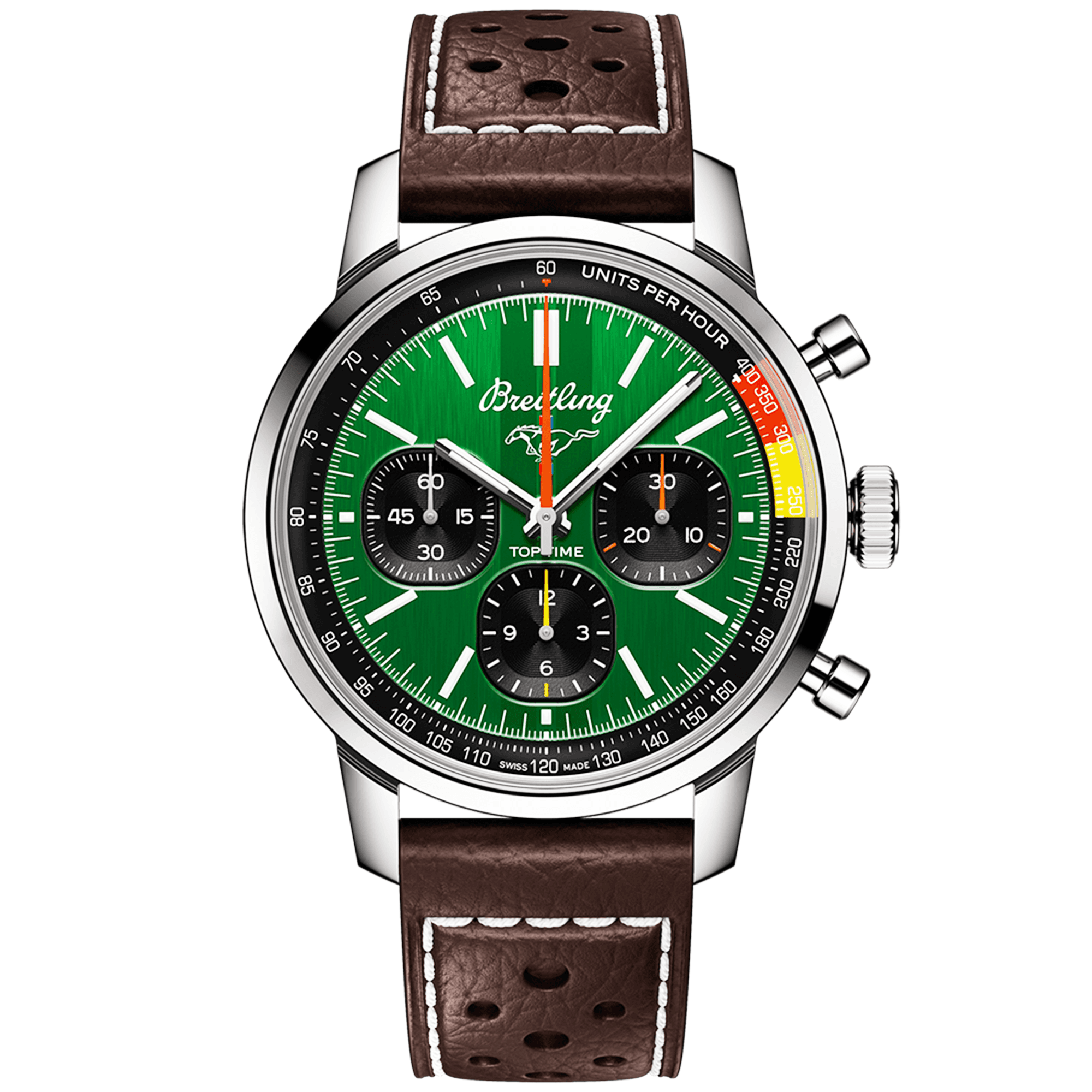 Breitling Top Time B01 Ford Mustang 41mm Green Dial Men's Automatic Strap Watch - Berry's Jewellers