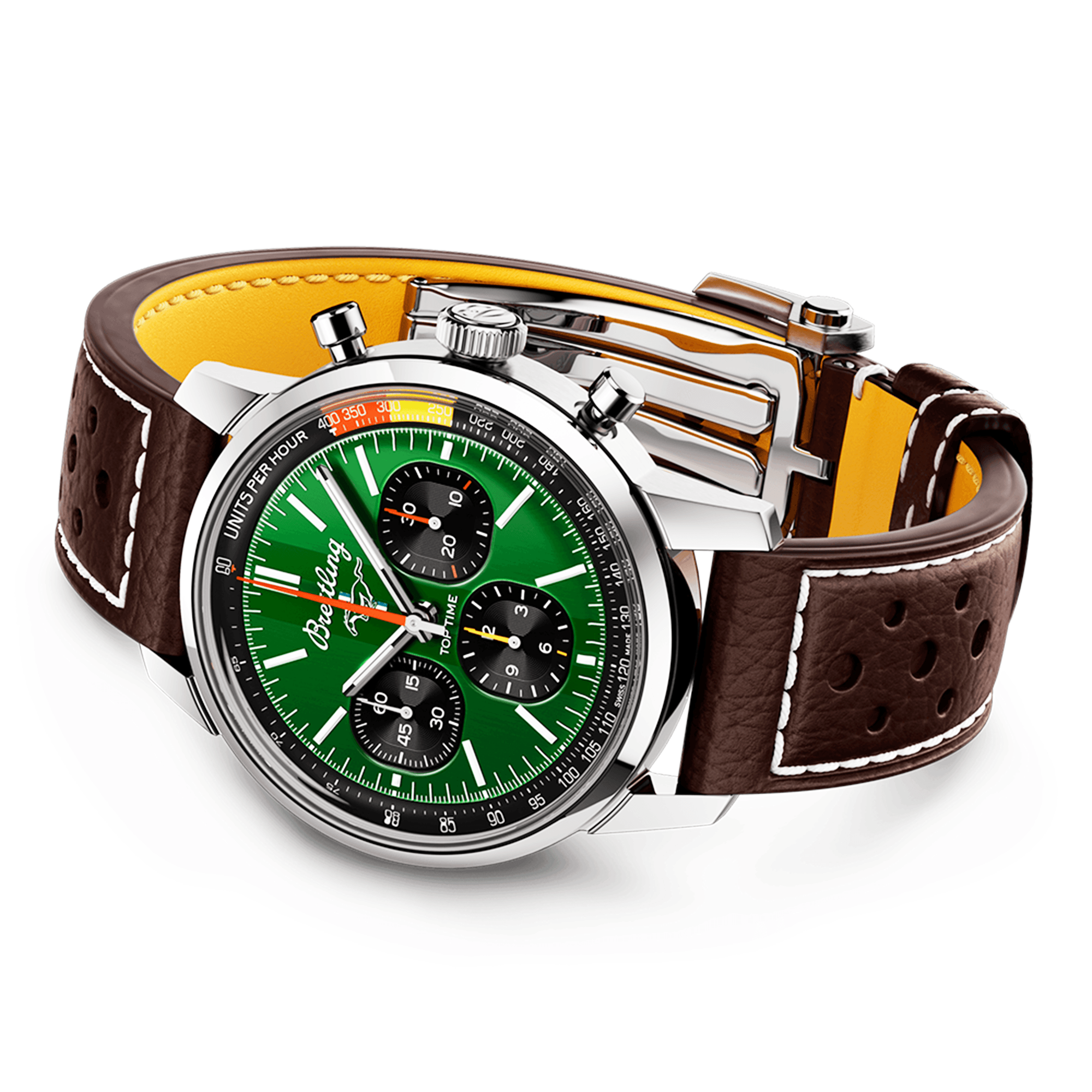 Breitling Top Time B01 Ford Mustang 41mm Green Dial Men's Automatic Strap Watch - Berry's Jewellers